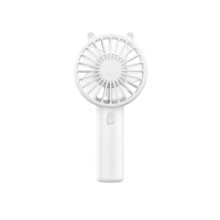 (White) Portable Handheld Fan Small Cooling Fan USB Rechargeable Eyelash Eyelash Mute Cooler Handheld Fan Mini USB Rechargeable Desk
