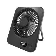 (Black) Mini Portable Fan USB Desk Fan Rechargeable Table Fan Small Wall Mounted Ceiling Fan 5 Speeds Powerful Wind Foldable Camping Fan