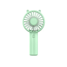 (Green) Portable Handheld Fan Small Cooling Fan USB Rechargeable Eyelash Eyelash Mute Cooler Handheld Fan Mini USB Rechargeable Desk