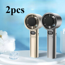 (2pcs grey and golden) Handheld mini fan, powerful 400mAh wind speed, convenient USB charging, suitable for travel, outdoor activities, and summer