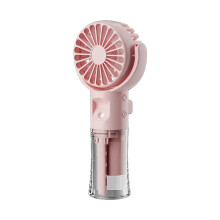 (Pink) Portable Water Mist Fan Mini Handheld Fan USB Charging 4 Speeds Hanging Neck Spray Fans Portable Personal Hand Held Small Fan