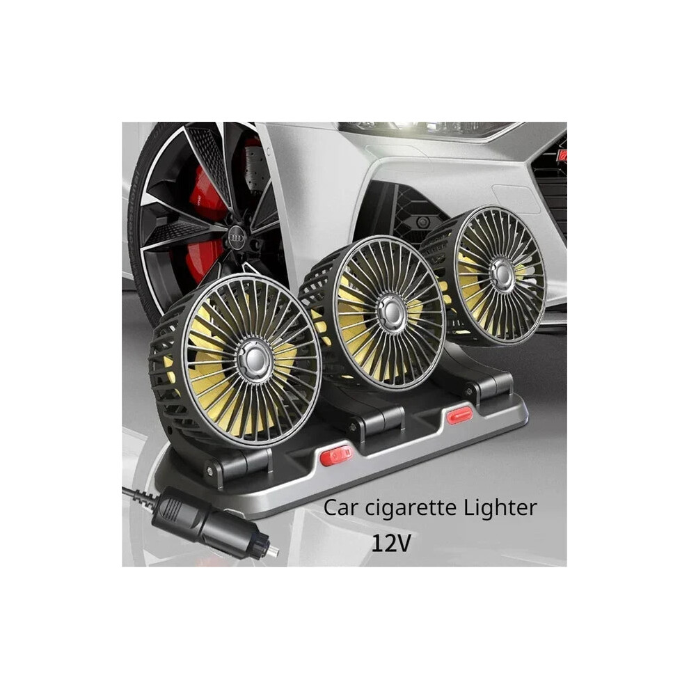 Photos - Other Hand Tools 3 Heads Car Fan 360 Adjustable Cooling Fan USB/12V/24V Car Electric Fan 2 Speed Silent Cooler for Das(3 Head 12V Car cigar)