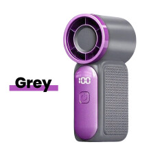 (Grey) Portable Handheld Mini Fan Maximum Wind Speed 10m/s Folding Desktop 5speed Built in AI Chip Adjustment Fan Type-C Ports Charging