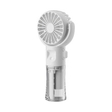 (White) Portable Water Mist Fan Mini Handheld Fan USB Charging 4 Speeds Hanging Neck Spray Fans Portable Personal Hand Held Small Fan
