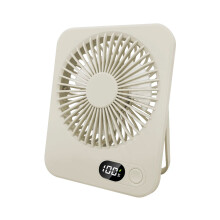 (Khaki) Mini Portable Fan USB Desk Fan Rechargeable Table Fan Small Wall Mounted Ceiling Fan 5 Speeds Powerful Wind Foldable Camping Fan