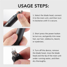Electric Nose Hair Trimmer Portable Three-in-One Multi-Function Trimmer USB Rechargeable Men'S Grooming Set