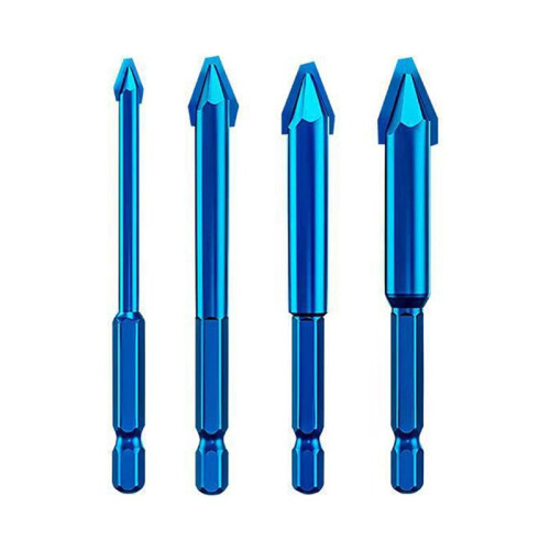4Pcs Hex Shank High Hardness Eccentric Drill Precision Glass Tile Ceramic Punching Rock Slab Triangle Drill Bit 6-12mm