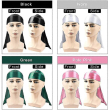 (red) 4pcs Silky Durags, Silk Durag For Men Women Waves, Silk Durag Pack With 1 Wave Cap, Silky Satin Durag Extra Long Tails