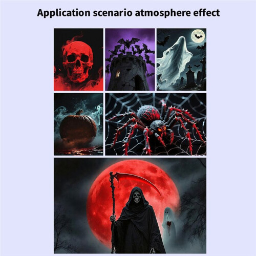 Halloween USB Projector Light Skull NightLight  LED Lamp 360 Rotating Switchable Pattern Atmosphere Mood Light B 2