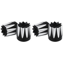 4X for Touring Road King 86-16 4 Inch Exhaust Muffler End Cap Pipe Slotted Front Axle Cover
