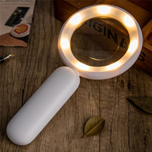 Handheld Magnifying Glass,21 LED Magnifier-3 Light Modes for Seniors Reading,Coins
