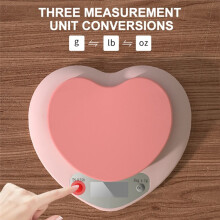 Balança de Cozinha Multifuncional, Rosa, em Formato de Coração, Portátil, de Alta Precisão, Digital, 5 Kg/1 G, Balança Eletrônica LCD