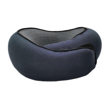 (blue) Rollable U-Shaped Neck Pillow Skin-Friendly Neck Support Pillow for Adults Use