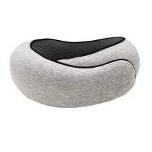 (Light Grey) Rollable U-Shaped Neck Pillow Skin-Friendly Neck Support Pillow for Adults Use