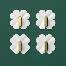 (Four Pack, White) 4pcsSelf Adhesive Utility Hooks No Drilling Bathroom Hook for Hanging Coat Hat Robe