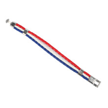 Jewelry Bracelet, France French Flag Bracelet, Alloy, White Red- (Width 14 Mm, Length 20 Cm)