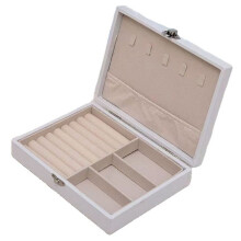 2pc Jewelry Organizer Box - Portable Storage Case for Necklaces, Earrings, Rings, Accessory Storage, Jewelry Boxes White