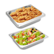 4 Pcs Half Size Hotel Pan, 1/2 Size 2.5 Inch Deep Stainless Steel Steam Table Pan Half Pans for Chafing Dishes