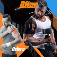 20Pcs Count Kinesiology Tape Shoulder Pain Relief Pre Cut Sports Waterproof Breathable Muscle Sports
