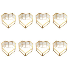 8X Flip Love Heart Shaped Geometric Glass Jewelry Box Glass Ring Box Exquisite Unique Wedding Jewelry Box Ring