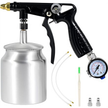 Undercoating Spray-Gun with 100ml Suction Feed Cup, Undercoat Air-Spray Paint-Gun Kit W/ 360 & Straight Spray-Hoses