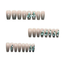 Press Nails, Wearable Nail Tips with Diamond Butterfly Heart High-End Nail Art Wearable Nail Tips Z011