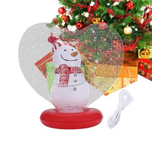 Inflatable Christmas Heart Shape Light Ornaments Figurine Inside Holiday Blow for Outdoor Yard Pool C