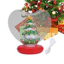 Inflatable Christmas Heart Shape Light Ornaments Figurine Inside Holiday Blow for Outdoor Yard Pool B