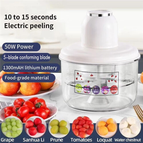 Automatic Fruit Peeler Machine Wireless Portable Grape// Garlic/Plum/Peach Peeler for Home, Easy Kitchen Gadget 1