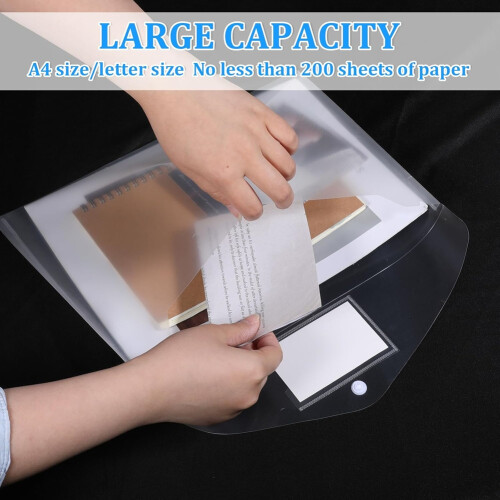 50 Pcs Plastic Envelopes File Folders with Snap Button Closure Document Organizer for Letter A4 Size Home Office 1