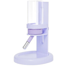 Hamster Water Bottle No Drip-Guinea Pig Water Bottle with Adjustable Stand, Leak Proof Small Animal Water Dispenser Violet