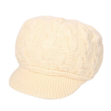 (Beige) Simple Twisteds Cap for Women Cold-Proof Warm Windproof Hats for Outdoor Activities