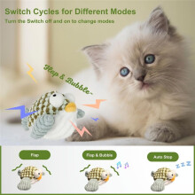 Interactive Flapping Bird Cat Toys,Touch Activated, Catnip, Chirping Bird Toys for Indoor Cats and Kittens (Puffer Fish)