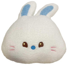 (White) Cute Bunny Doll Cushion Pillow Comfortable Plush Filling Throw Pillow for Kid Boy Girl Women Men