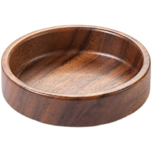 Walnut Plate Solid Wood Round Dessert Plate  Japanese Tableware Stackable Dessert Wooden Tray Tea Tray A 1