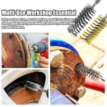 14-Piece Bore Brush Set 1/4" Hex Shank with Extension Bar for Power Drills,Impact Drivers,Grinders (8/10/12/15/17/19 mm)