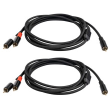2X RCA Y Adapter Cable Subwoofer Y Cable 1X RCA to 2X RAC Audio Cable 1 RCA to 2 RCA Power Amplifier Audio Cable,3 Meter