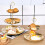 Stainless Steel Multi-Layer Tray Dessert Plate Fruit Plate Snack Plate Display Plate Cupcake Rack Silver 3