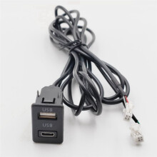 Car Dash Mount USB+TYPE-C Port Panel Interface Extension Cable Adapter Car Dashboard Vehicle Navigation USB Socket