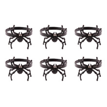 6 Packs Halloween Napkin Ring Holder Durable Bright Rhinestone Spider Napkin Buckles Table Setting Decorations