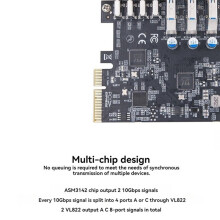 PCIE USB3.2 GEN2 10Gbps Expansion Card PCI Express X4 to 4 Port TYPE A + 4 Port TYPE C Adapter USB HUB for Desktop PC