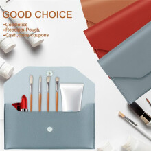 3Pcs PU Leather Cash Envelopes, Waterproof Money Envelopes Reusable Cash Wallet Bags Budget Envelopes,Red & Brown &