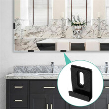 10pcs Heavy Duty Mirror Hanging Kit, Heavy Mirror Mounting Hardware Mirror Clips for Wall Mounting, Single Hole Black