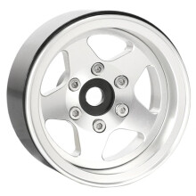 4pcs 1.55" Offset Ajustable Metal Wheel 5-Spoke Wheel Rim for RC 1/10 D90 TF2 CC01 LC70 MST Grey