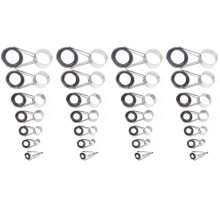 28Pcs Fishing Rod Guides Tip 7 Sizes Telescopic Tip Repair Kit Rings Eyes Set
