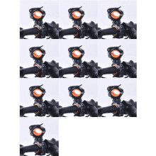 10X 360 Degree Rotating Cycling Bike Light Double Holder LED Front Flashlight Pump Handlebar Mount Holder Black + Orange