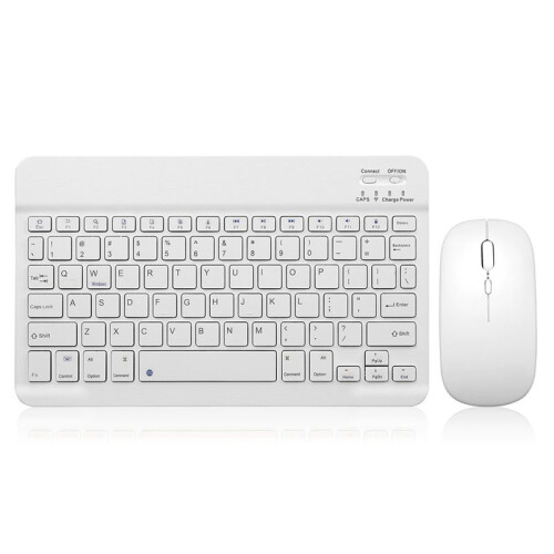 10-Inch  Keyboard with Battery-Powered Mouse Ultra-Thin Wireless Mouse and Keyboard Set for Android Windows B