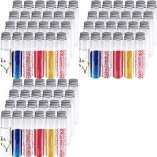 72 Pcs 110ml Test Tubes,Clear Plastic Test Tubes with Caps,Flat-Bottomed Bath Salt Containers for Candy,Gumball Candy