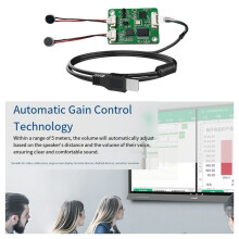 Dual-Microphone Matrix Noise Reduction Array AI Voice Interaction Reply Cancellation Voice Enhancement USB Driver-Free