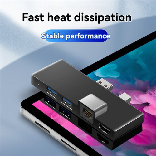 For  Surface Pro 4/5/6 Docking Station -Compatible PC Screen Projection 100M Ethernet Port USB3.0 Adapter,B 1